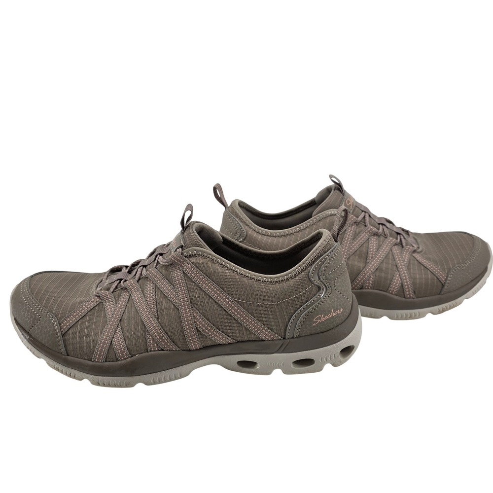 Skechers Slip-On Glide Step Walking Shoes 7.5 Taupe 100250 Memory Foam Sneakers